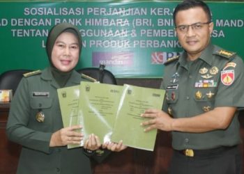 Prajurit Kodam IV/Diponegoro Mengikuti  Sosialisasi Perjanjian Kerja Sama antara TNI AD dengan Bank Himbara