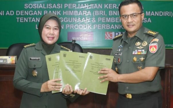 Prajurit Kodam IV/Diponegoro Mengikuti Sosialisasi Perjanjian Kerja Sama antara TNI AD dengan Bank Himbara