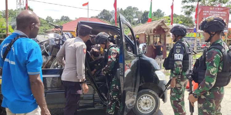 Satgas Yonif 310/KK Gelar Sweeping Gabungan Di Jalur Trans Papua