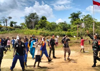 Sambut Hari Kemerdekaan, Satgas Yonif 310/KK gelar aneka perlombaan