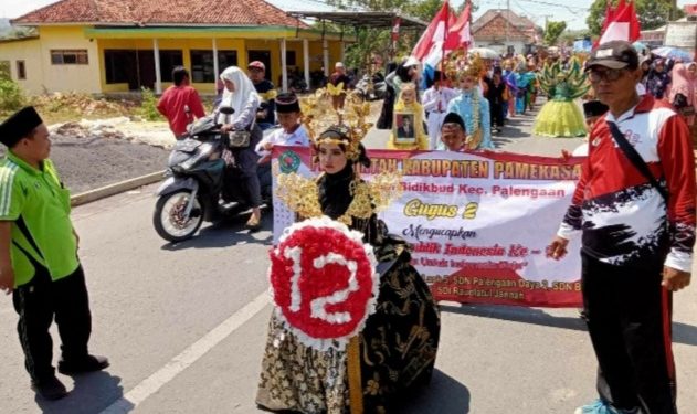 Gugus 2 Ikut Memeriahkan Karnaval Kecamatan Palengaan dalam rangka HUT Kemerdekaan RI Ke 78 Sekaligus Juara 1