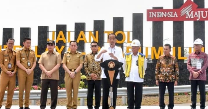Presiden Joko Widodo, Meresmikan Jalan Tol Indralaya-Prabumulih,  Merupakan Bagian dari Jalan Tol Trans-Sumatra
