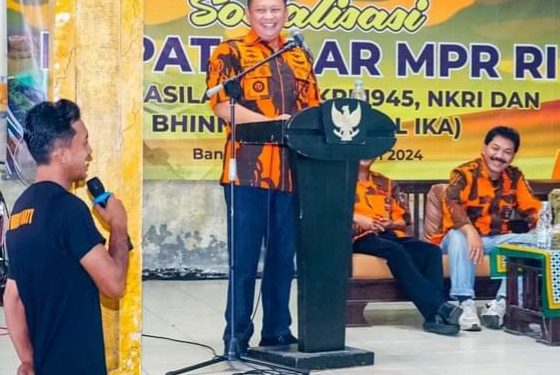 Temui Akar Rumput Pemuda Pancasila Banjarnegara, Ketua MPR RI Bamsoet Sosialisasi Empat Pilar MPR RI Ajak Kader Implementasikan Nilai Pancasila dalam Pemilu Damai