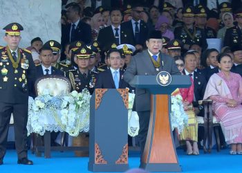 Prabowo Subianto menjadi inspektur upacara dalam puncak peringatan Hari Bhayangkara ke-79